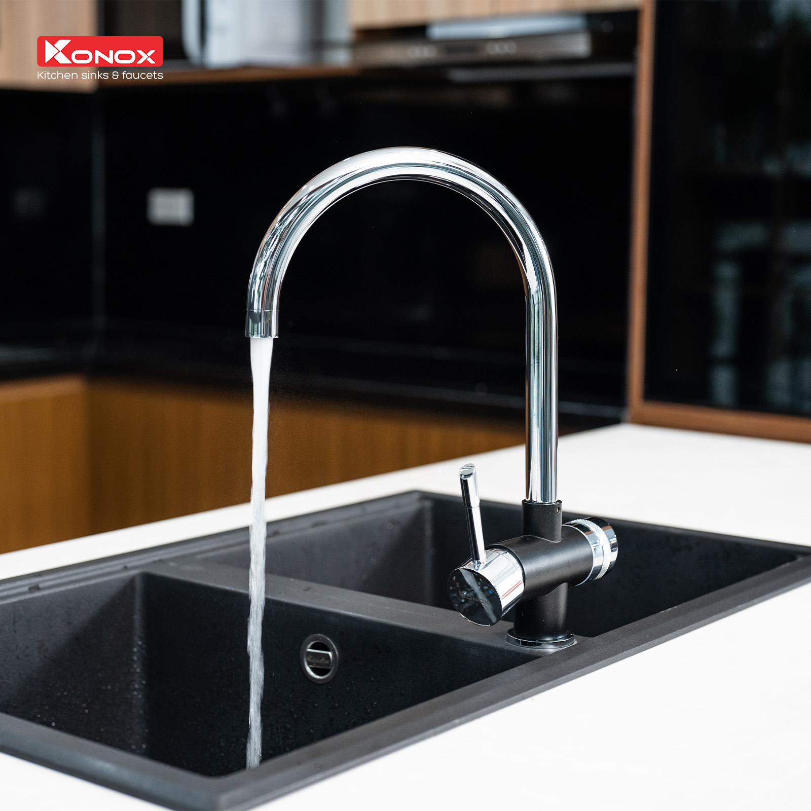 Vòi rửa bát ba đường nước Trim-Water Black - ảnh 4