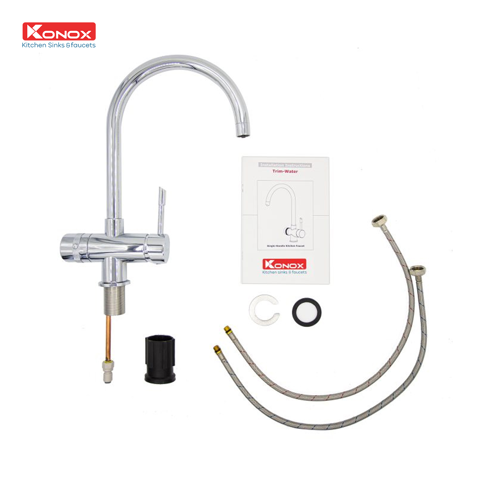 Vòi rửa bát ba đường nước Trim-Water Chrome - ảnh 3