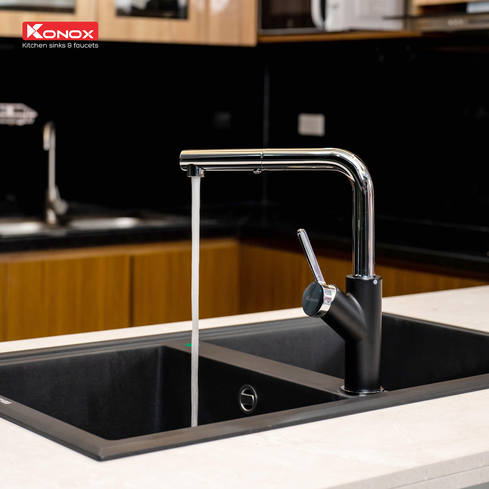 Vòi rửa bát dây rút Artan Black - ảnh 4