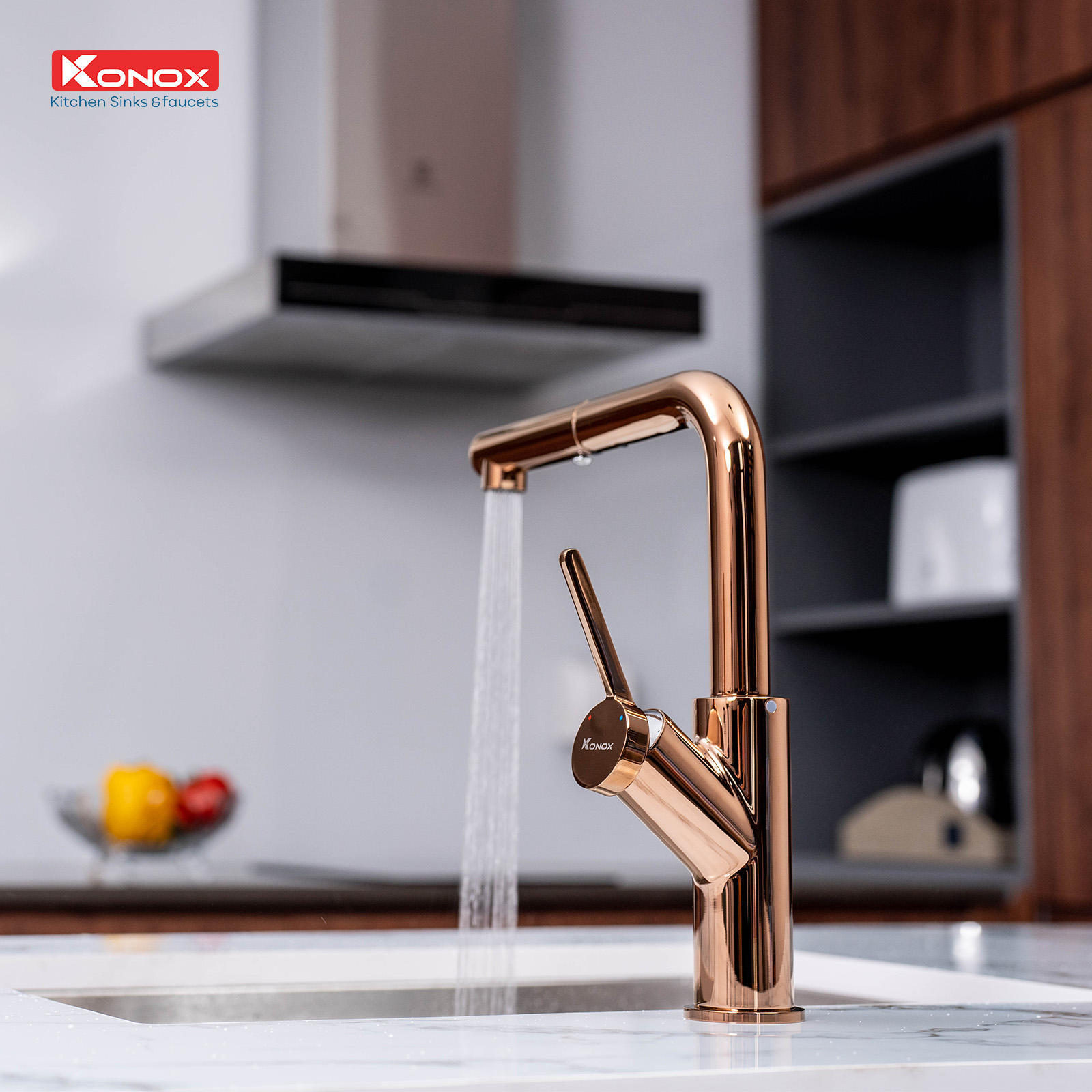 Vòi rửa bát dây rút Artan Rose Gold - ảnh 3