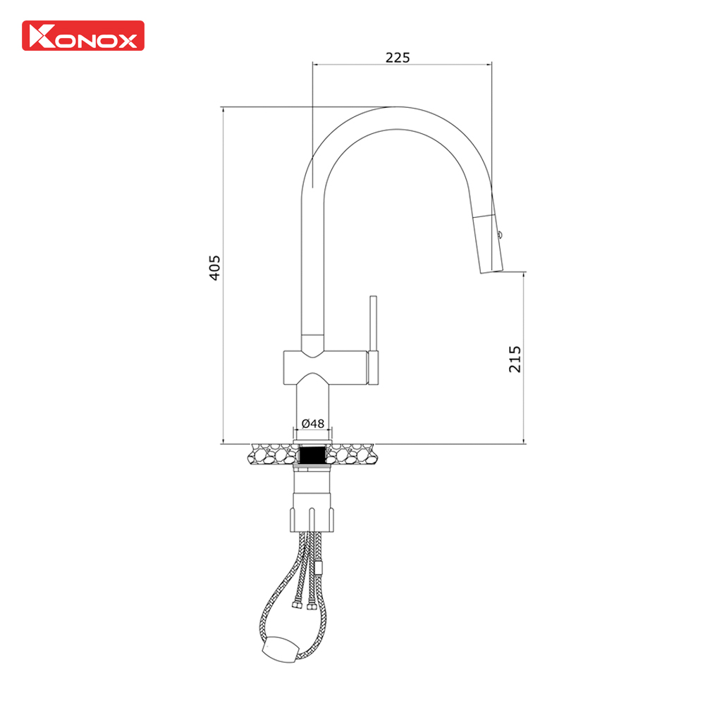 Vòi rửa bát dây rút Comfor Chrome - ảnh 3