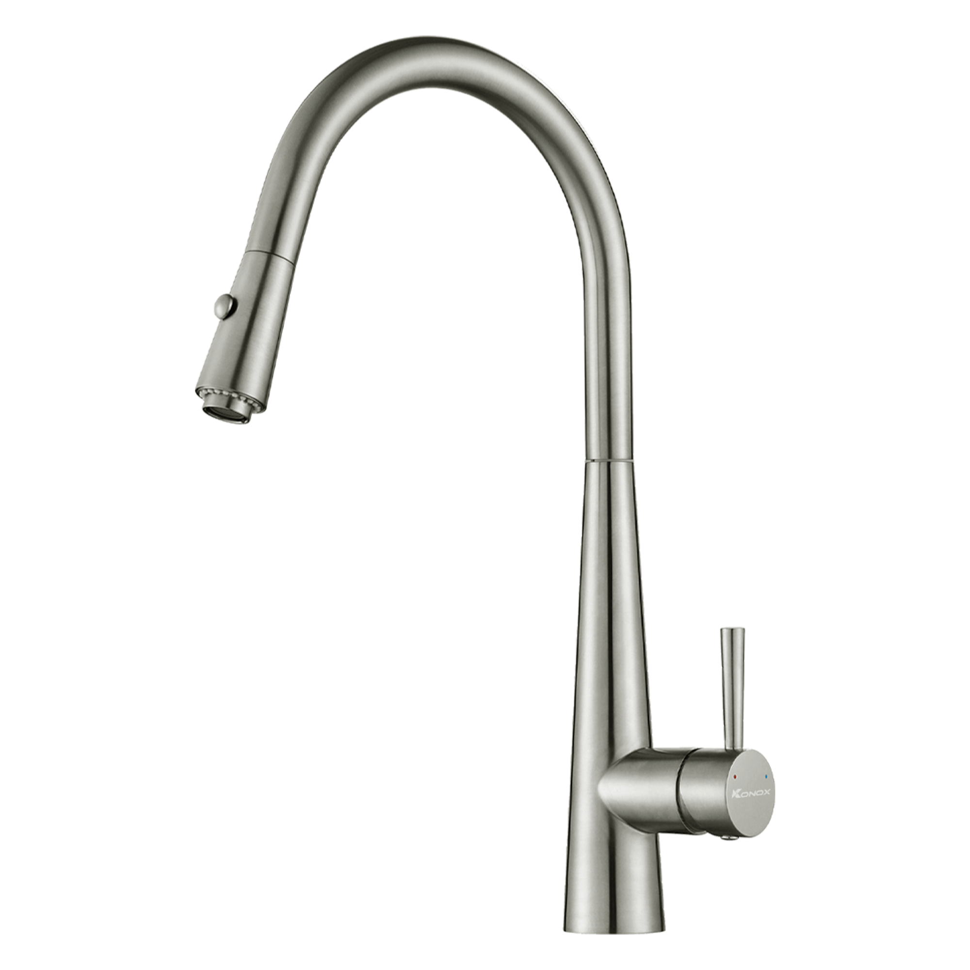 Vòi rửa bát dây rút Konox KN1901N – Nickel tân cổ điển
