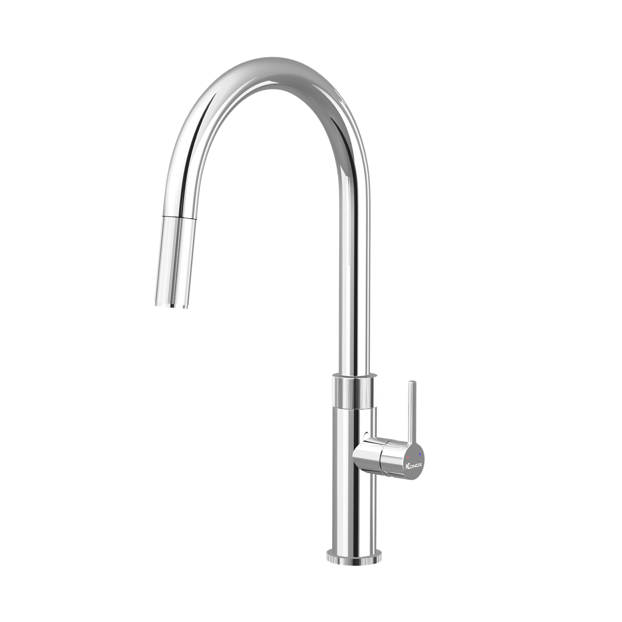 Vòi rửa bát dây rút Konox Lasi Chrome – Pure và Rain Mode