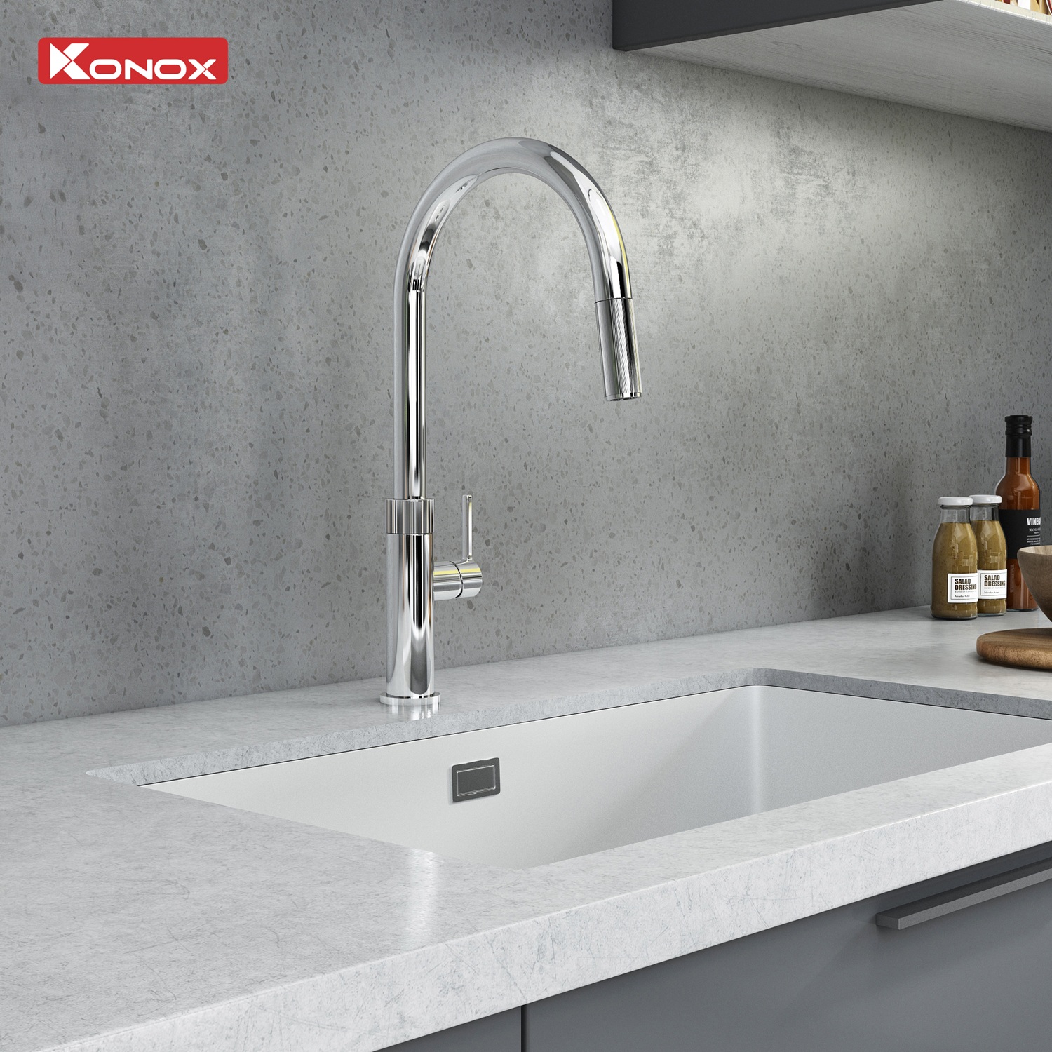 Vòi rửa bát dây rút Lasi Chrome - ảnh 4