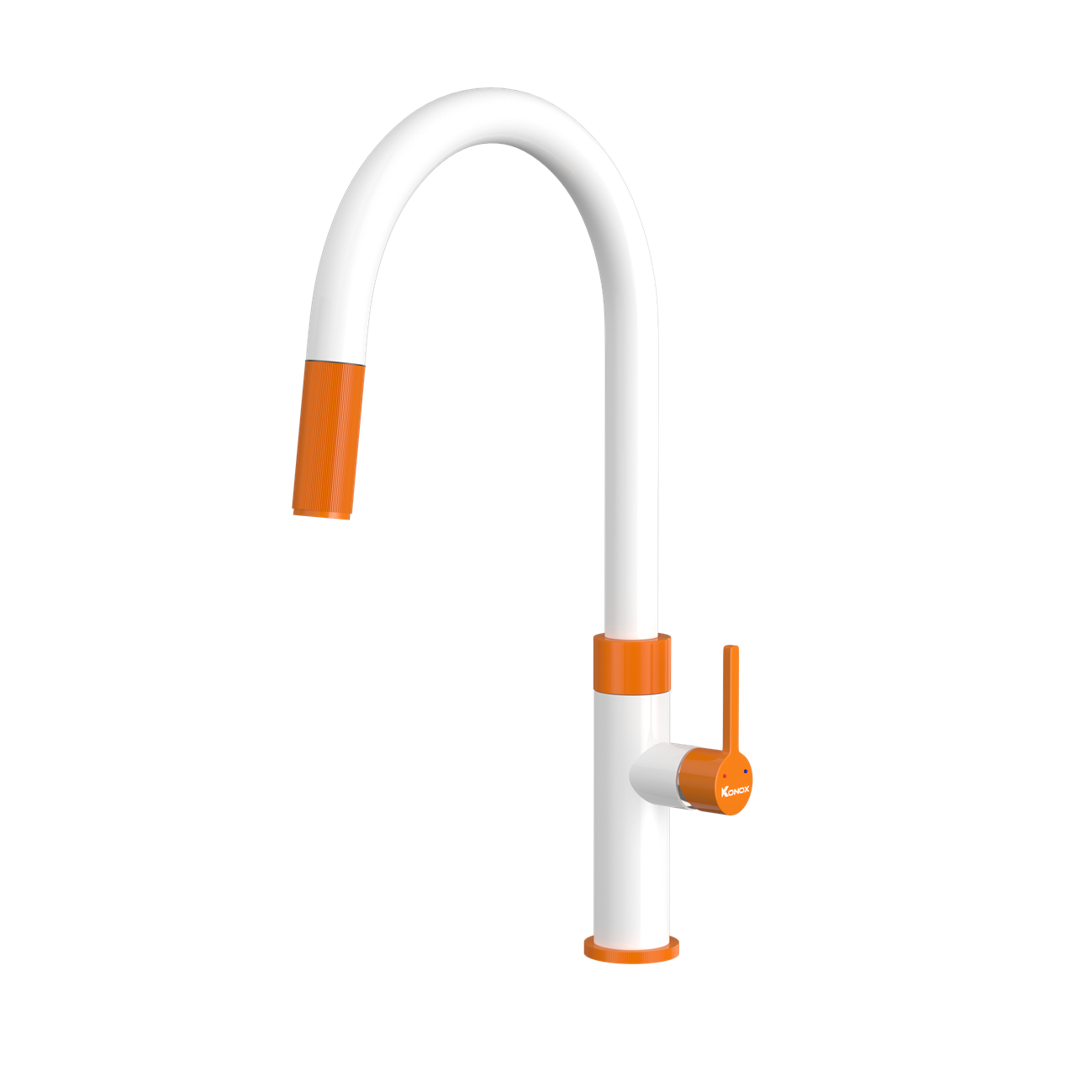 Vòi rửa bát dây rút Konox Lasi Orange – điểm nhấn màu cam