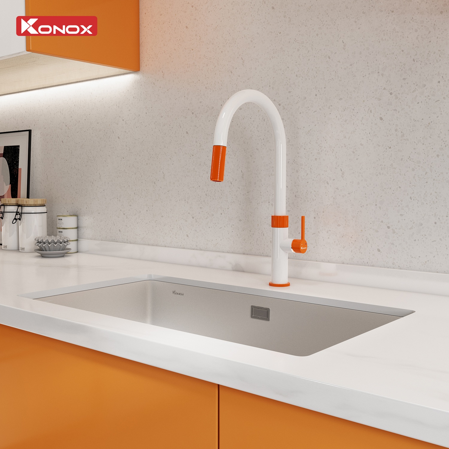 Vòi rửa bát dây rút Lasi Orange - ảnh 4