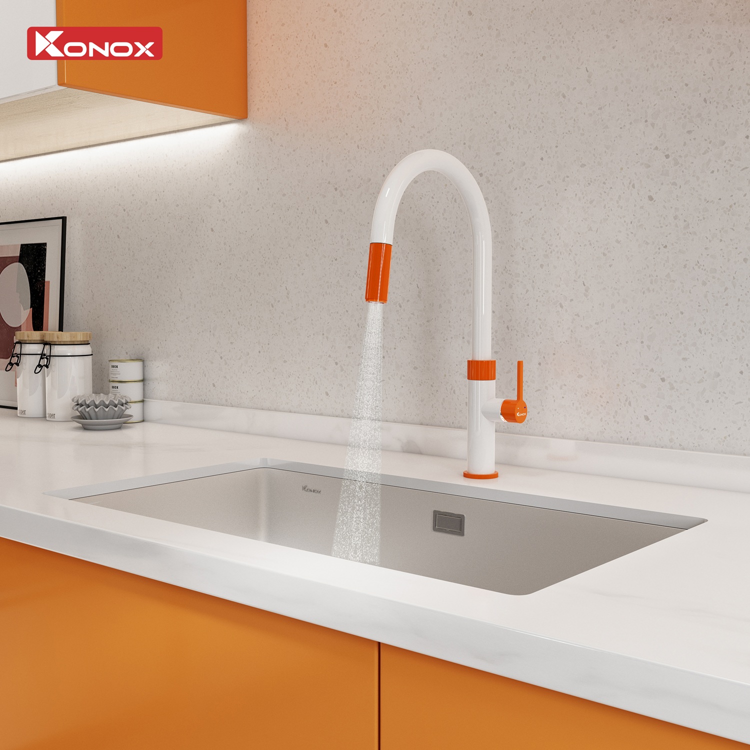 Vòi rửa bát dây rút Lasi Orange - ảnh 6