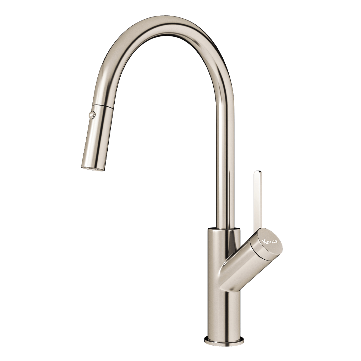 Vòi rửa bát dây rút Konox Ponte Nickel – ánh kim mờ sang trọng