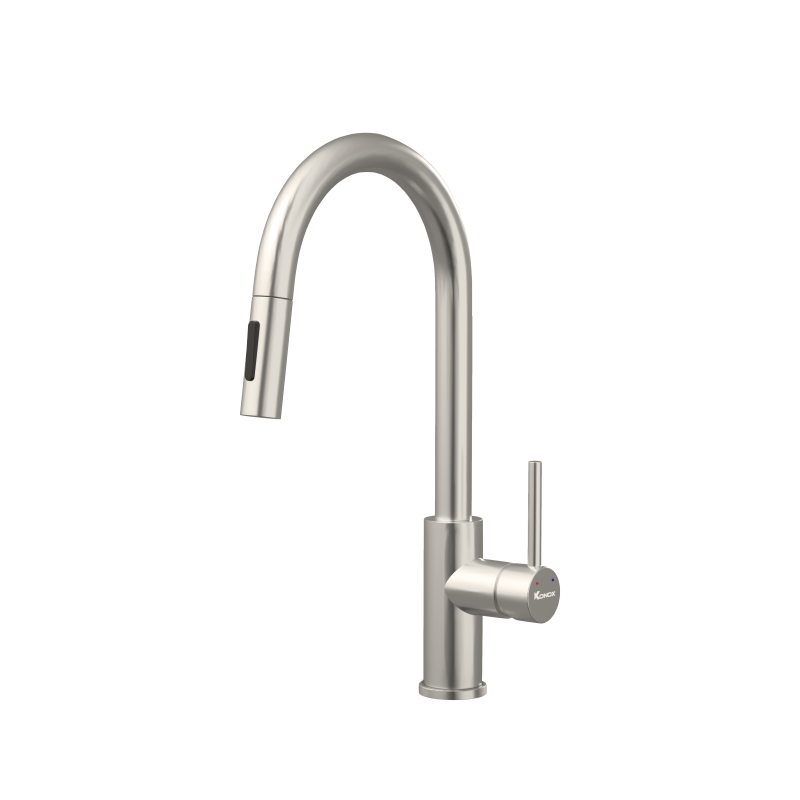 Vòi rửa bát dây rút Konox Reno – inox SS304, tay gạt ngang