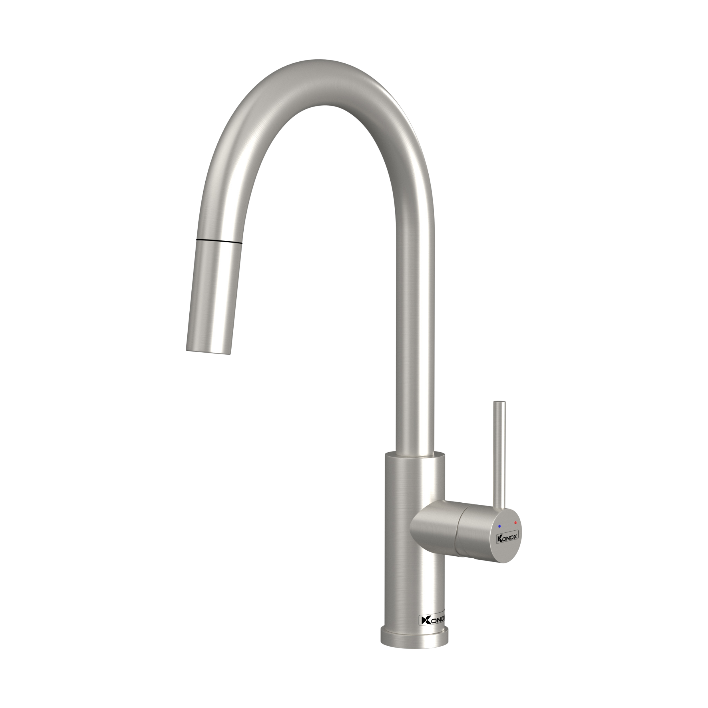 Vòi rửa bát dây rút Konox Reno Smart – inox SS304, Pure và Rain Mode