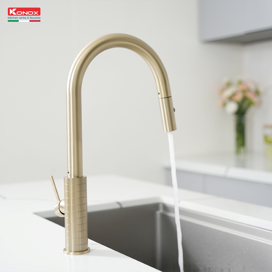 Vòi rửa bát dây rút Venice Gold - ảnh 4