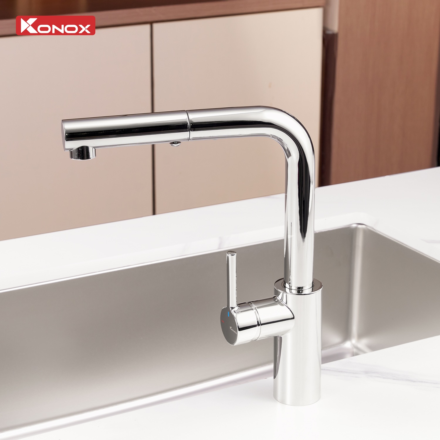 Vòi rửa bát dây rút Vira Chrome - ảnh 2