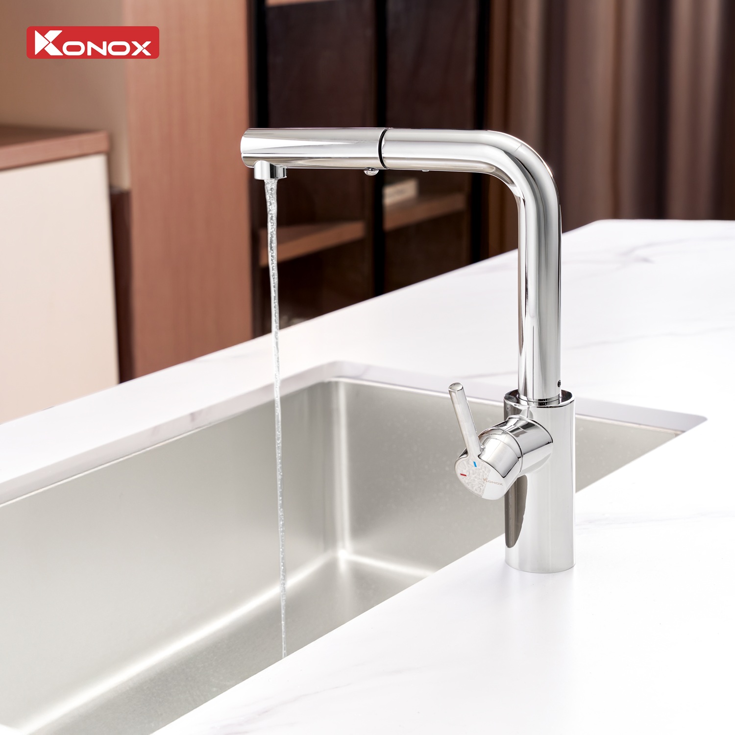 Vòi rửa bát dây rút Vira Chrome - ảnh 4