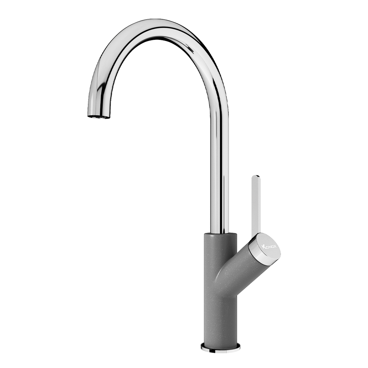 Vòi rửa bát nóng lạnh Konox Modo Grey – cổ cao vân đá xám