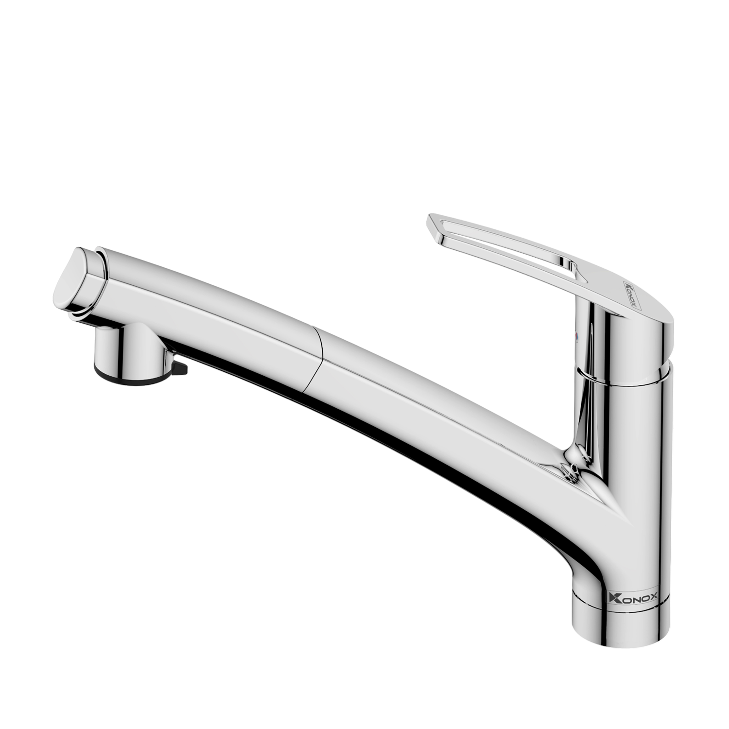 Vòi rửa bát Konox Kira Chrome – dáng thấp phong cách Nhật Bản