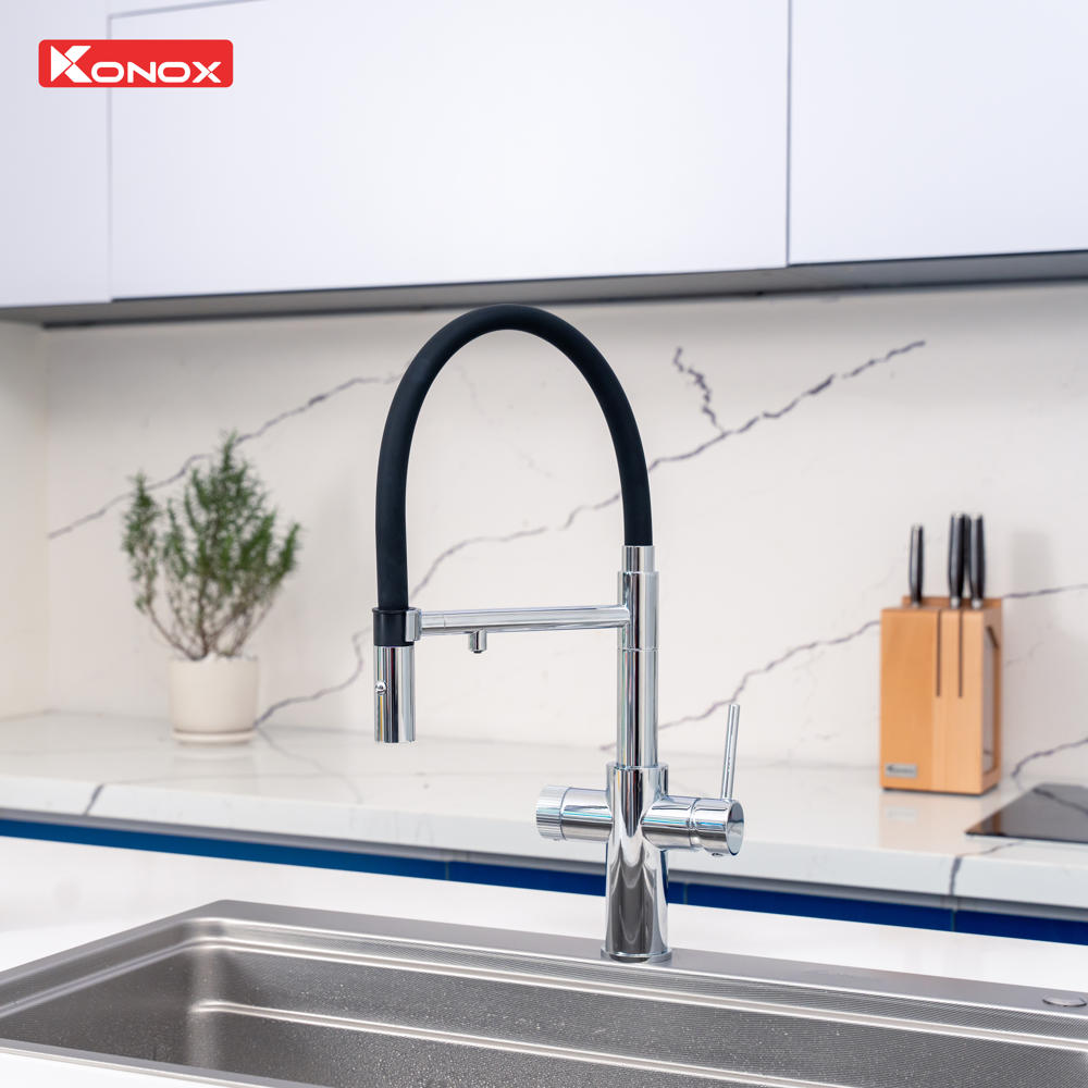 Vòi rửa bát thân mềm 3 đường nước Combi Chrome - ảnh 4