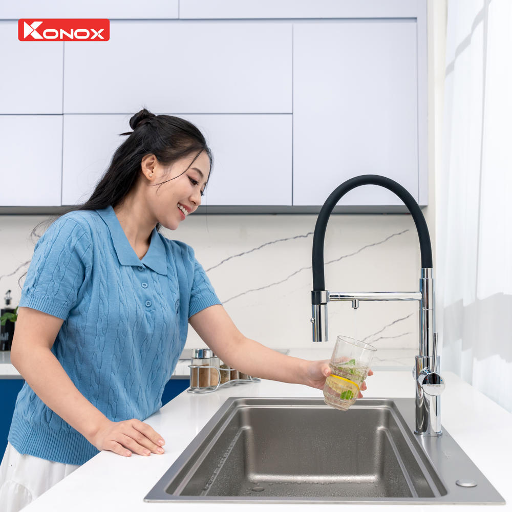Vòi rửa bát thân mềm 3 đường nước Combi Chrome - ảnh 7